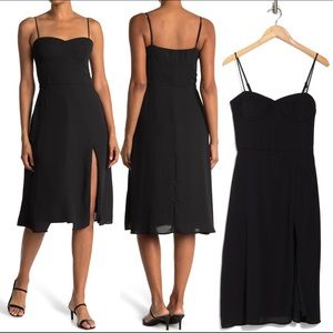 Socialite Corset Top Midi Dress Black XS